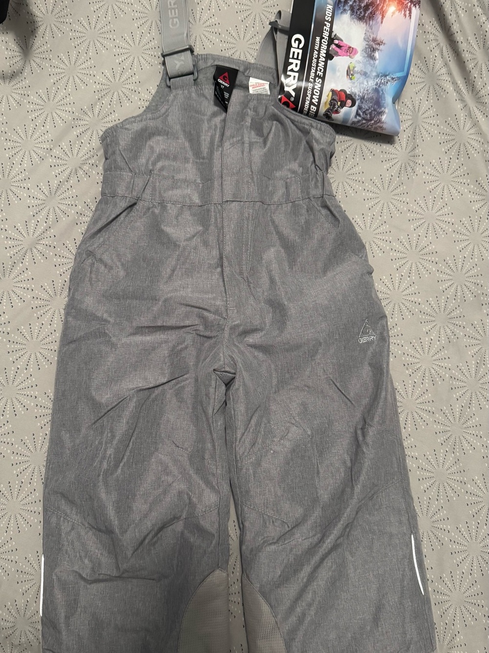 NWT Gerry Kids Gray Insulated Snow Bib Pants Size 3T